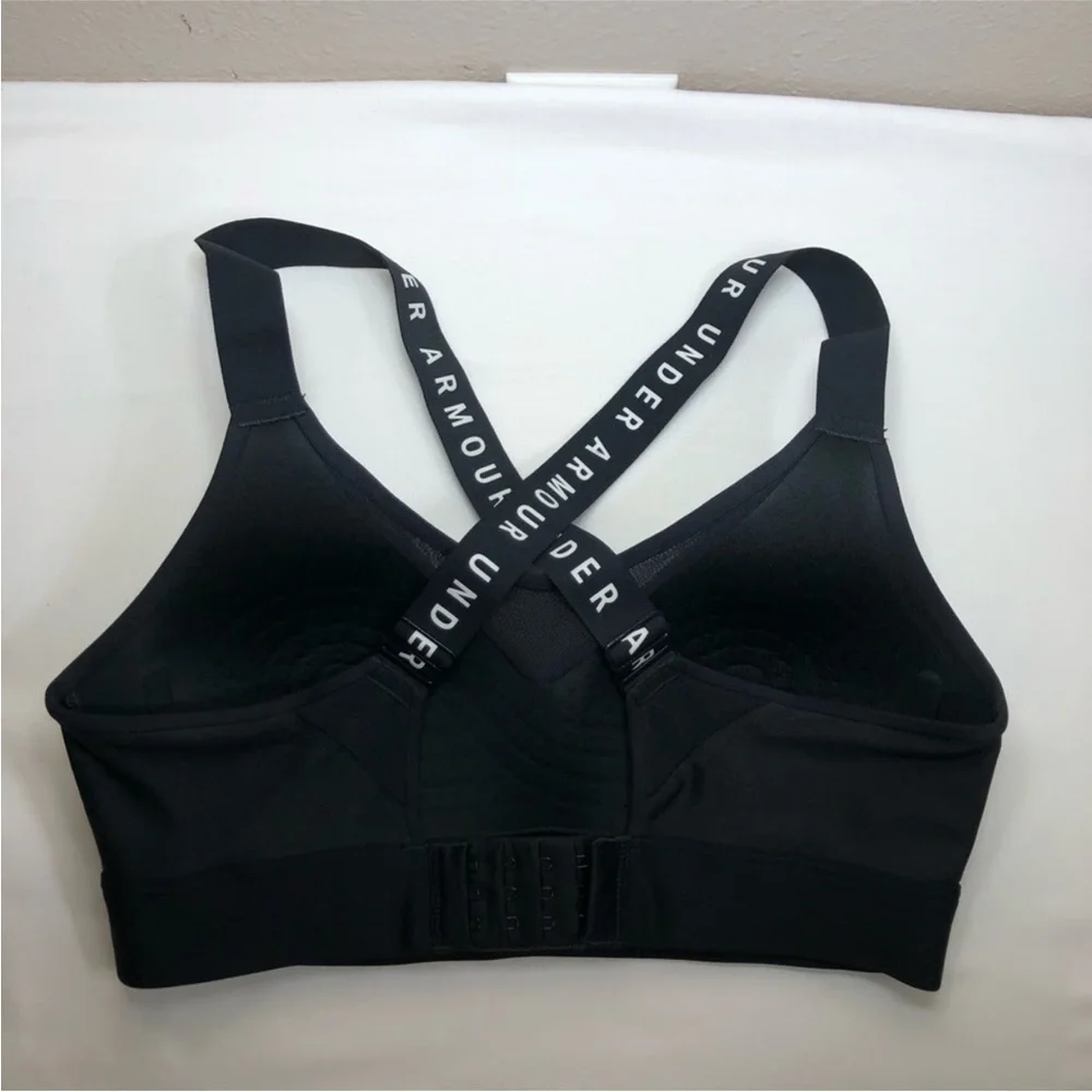 Under Armour Black White Infinity‎ Cross-Back Padded High Impact Sports Bra SM/P